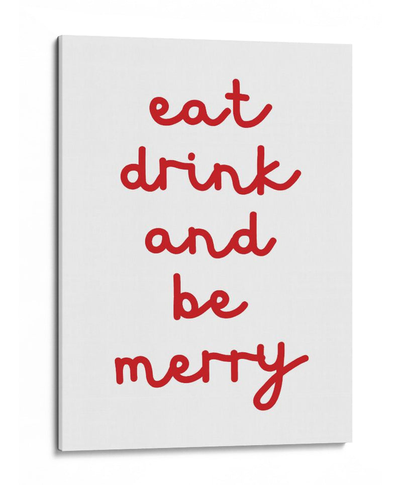 Come, Bebe y Sé Feliz - Rojo - Jolly and Dash | Cuadro decorativo de Canvas Lab
