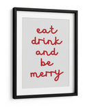 Come, Bebe y Sé Feliz - Rojo - Jolly and Dash | Cuadro decorativo de Canvas Lab