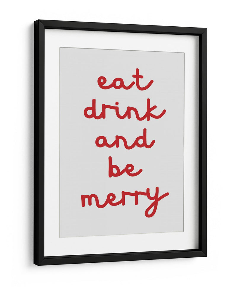 Come, Bebe y Sé Feliz - Rojo - Jolly and Dash | Cuadro decorativo de Canvas Lab