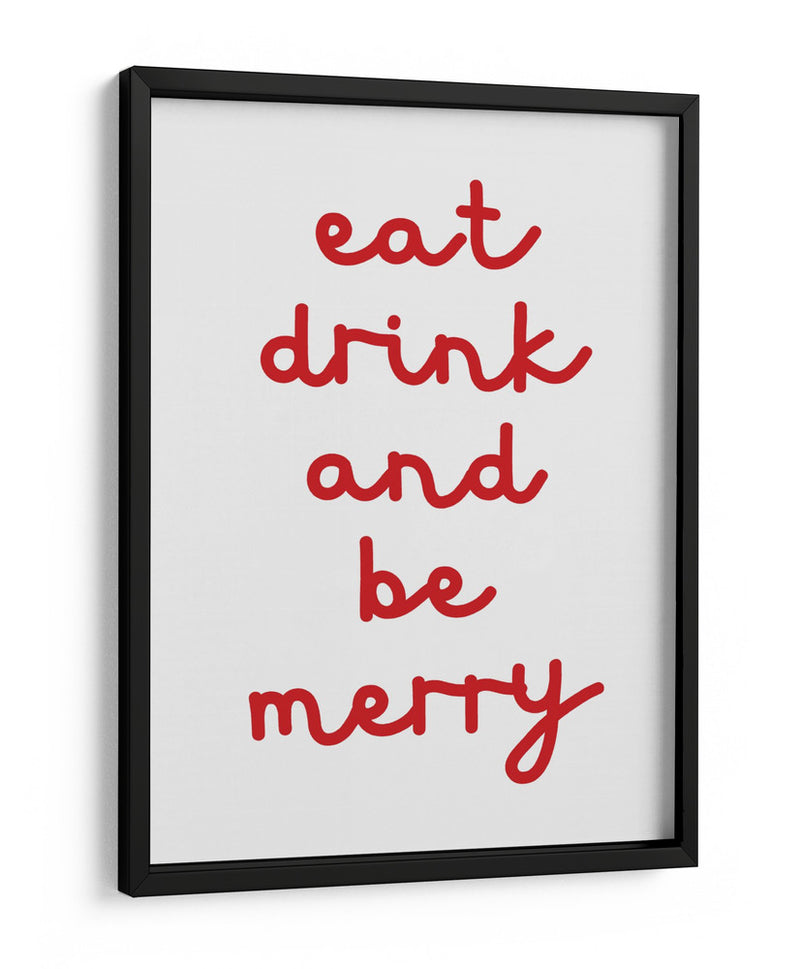 Come, Bebe y Sé Feliz - Rojo - Jolly and Dash | Cuadro decorativo de Canvas Lab