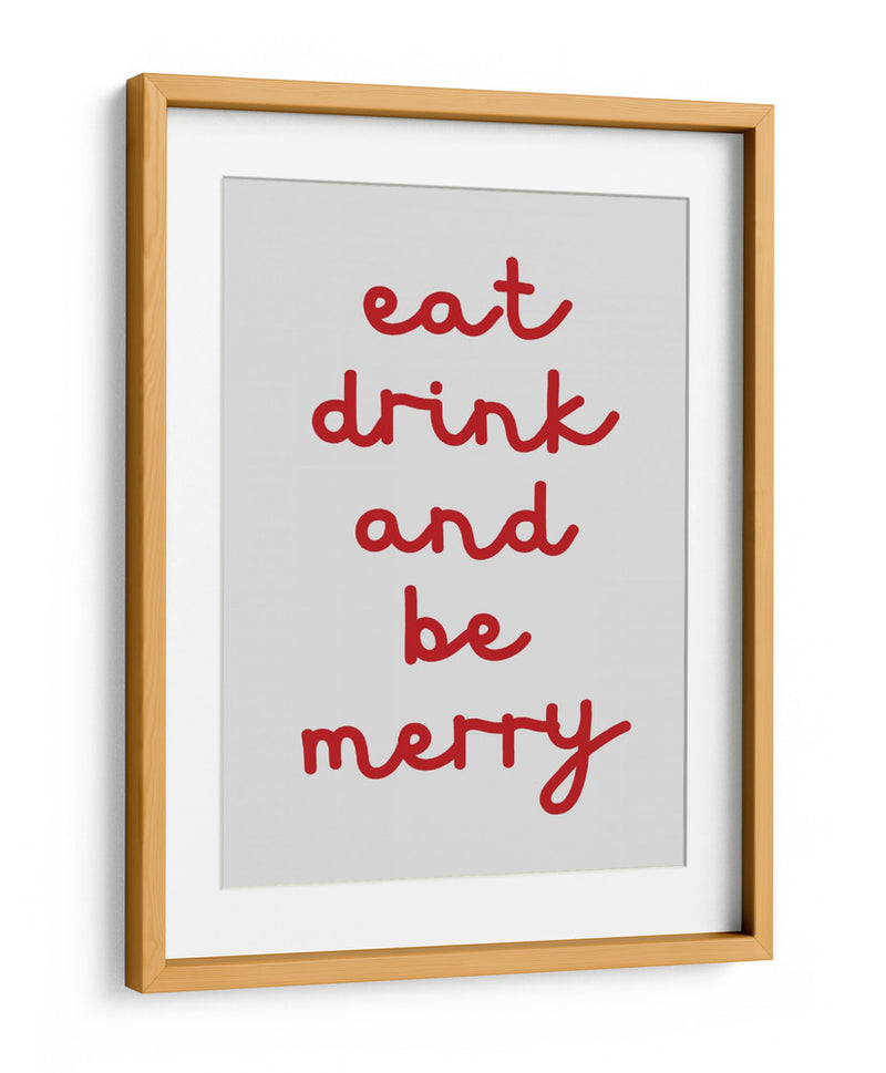 Come, Bebe y Sé Feliz - Rojo - Jolly and Dash | Cuadro decorativo de Canvas Lab