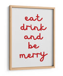 Come, Bebe y Sé Feliz - Rojo - Jolly and Dash | Cuadro decorativo de Canvas Lab