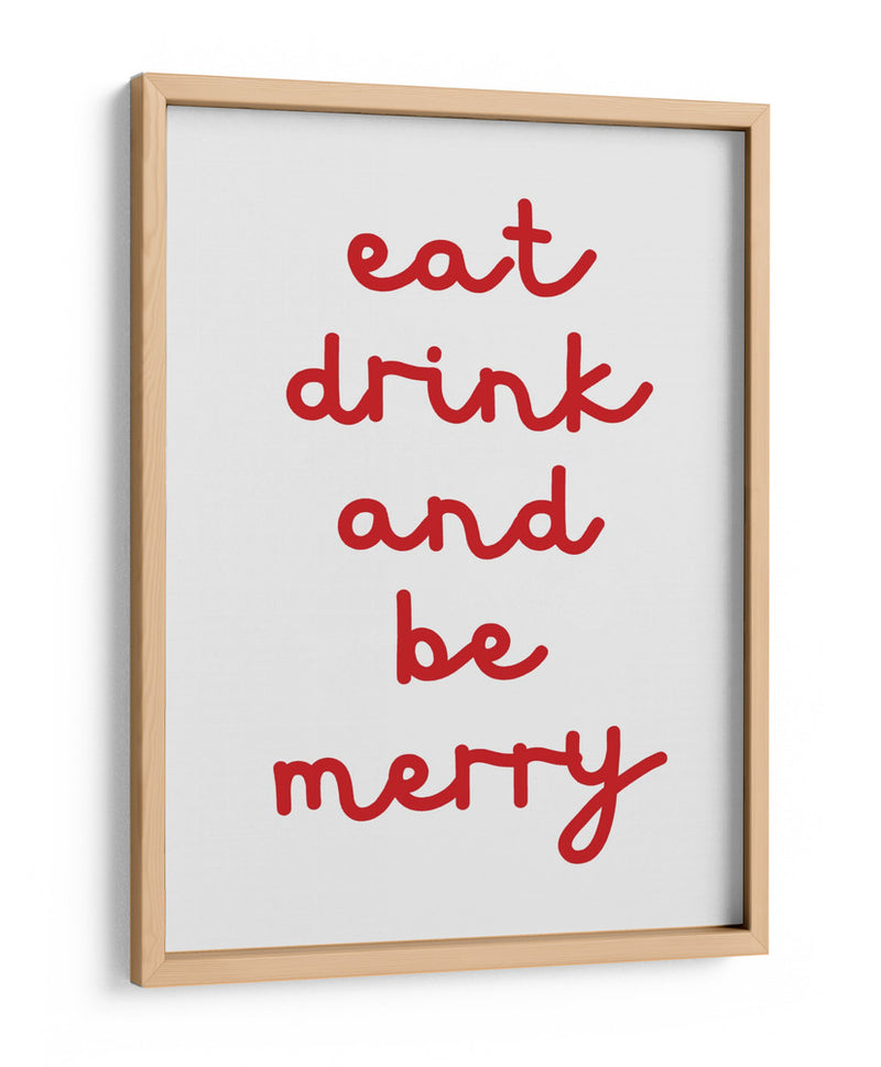 Come, Bebe y Sé Feliz - Rojo - Jolly and Dash | Cuadro decorativo de Canvas Lab