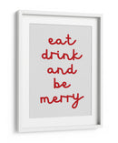 Come, Bebe y Sé Feliz - Rojo - Jolly and Dash | Cuadro decorativo de Canvas Lab