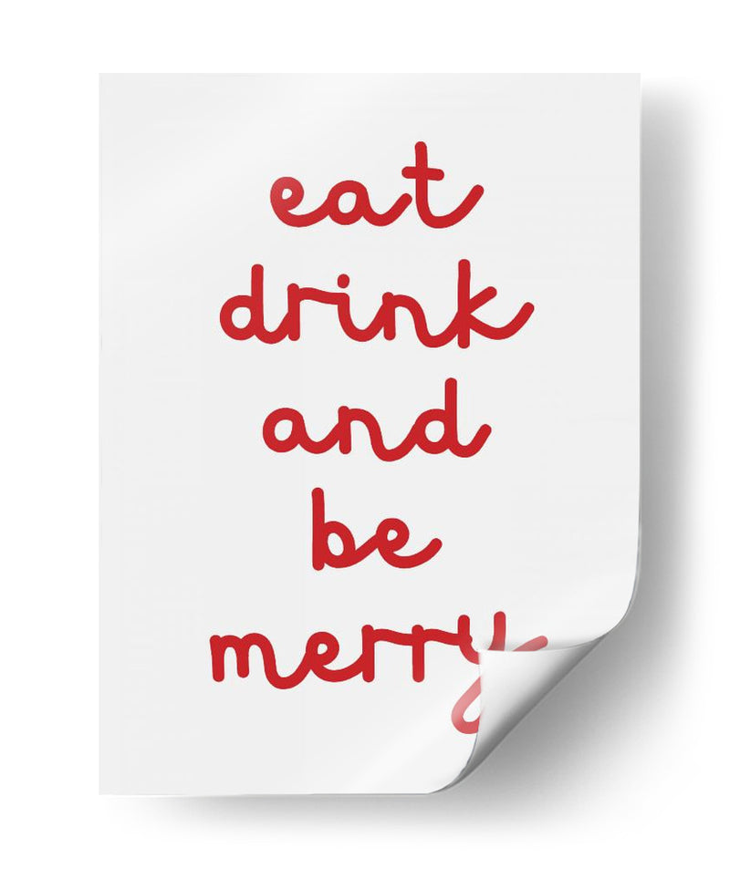 Come, Bebe y Sé Feliz - Rojo - Jolly and Dash | Cuadro decorativo de Canvas Lab