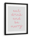 Come, Bebe y Sé Feliz - Pink - Jolly and Dash | Cuadro decorativo de Canvas Lab