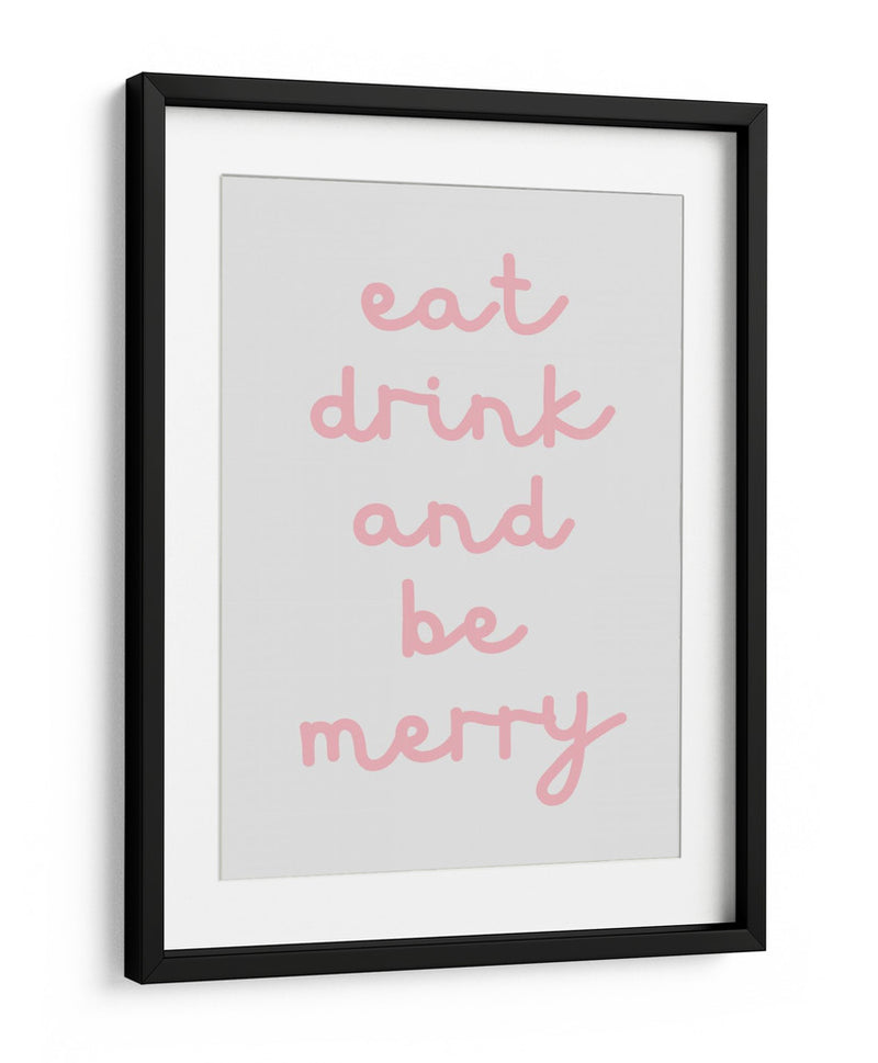 Come, Bebe y Sé Feliz - Pink - Jolly and Dash | Cuadro decorativo de Canvas Lab