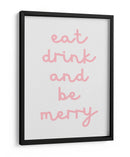 Come, Bebe y Sé Feliz - Pink - Jolly and Dash | Cuadro decorativo de Canvas Lab