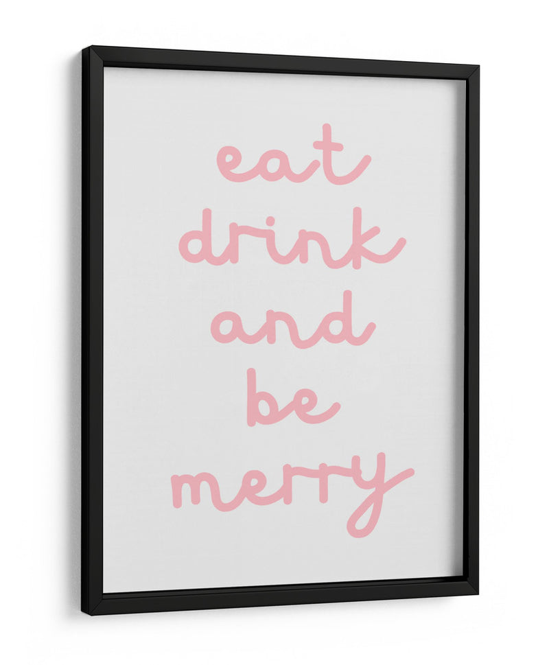 Come, Bebe y Sé Feliz - Pink - Jolly and Dash | Cuadro decorativo de Canvas Lab