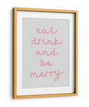 Come, Bebe y Sé Feliz - Pink - Jolly and Dash | Cuadro decorativo de Canvas Lab