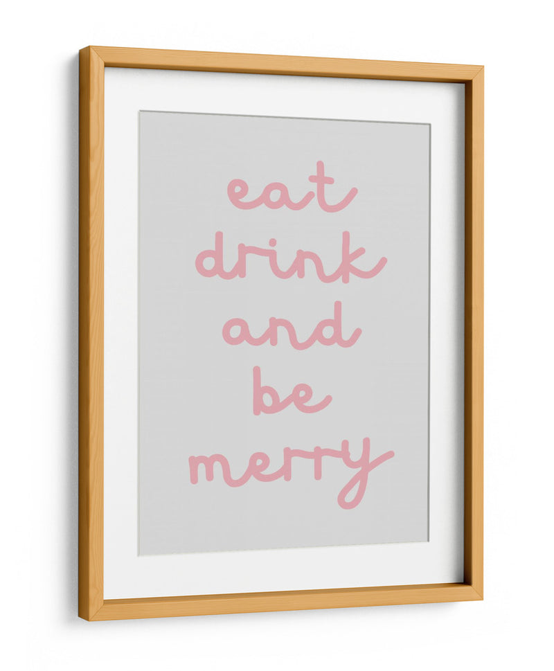 Come, Bebe y Sé Feliz - Pink - Jolly and Dash | Cuadro decorativo de Canvas Lab