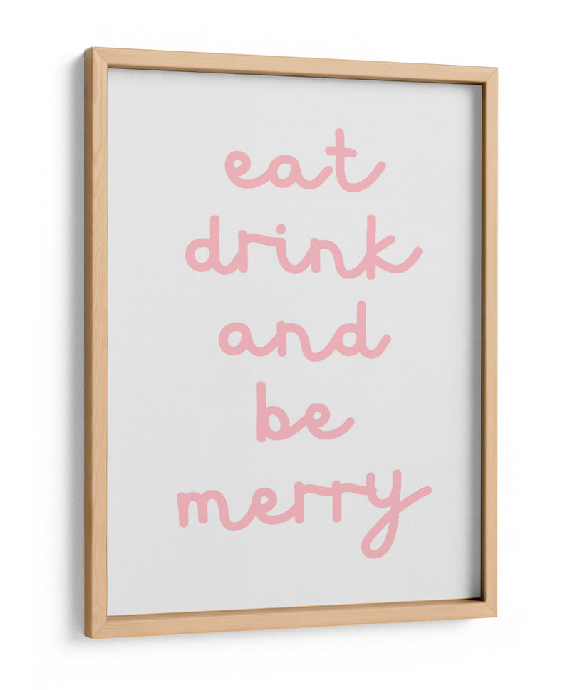 Come, Bebe y Sé Feliz - Pink - Jolly and Dash | Cuadro decorativo de Canvas Lab