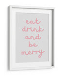 Come, Bebe y Sé Feliz - Pink - Jolly and Dash | Cuadro decorativo de Canvas Lab