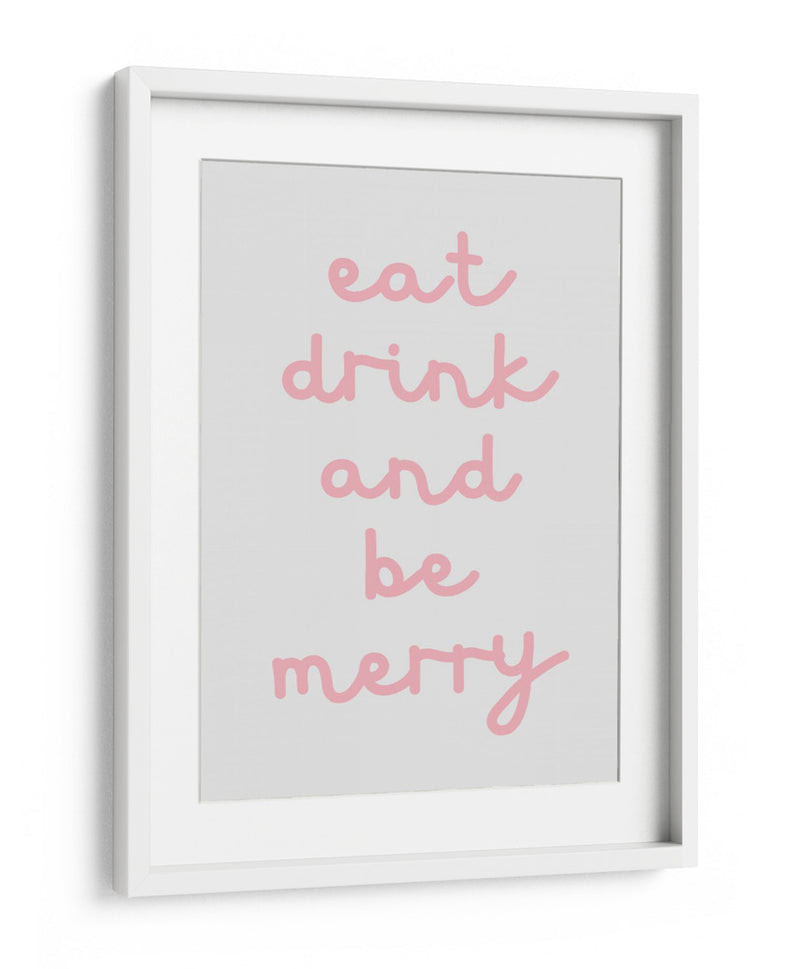 Come, Bebe y Sé Feliz - Pink - Jolly and Dash | Cuadro decorativo de Canvas Lab