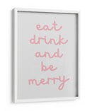 Come, Bebe y Sé Feliz - Pink - Jolly and Dash | Cuadro decorativo de Canvas Lab