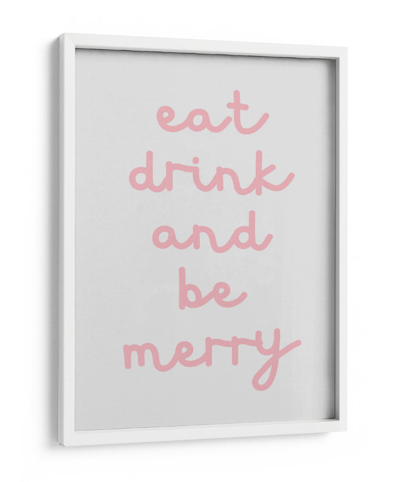 Come, Bebe y Sé Feliz - Pink - Jolly and Dash | Cuadro decorativo de Canvas Lab