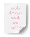 Come, Bebe y Sé Feliz - Pink - Jolly and Dash | Cuadro decorativo de Canvas Lab