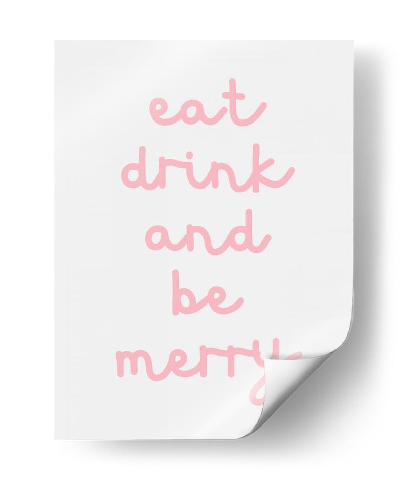 Come, Bebe y Sé Feliz - Pink - Jolly and Dash | Cuadro decorativo de Canvas Lab