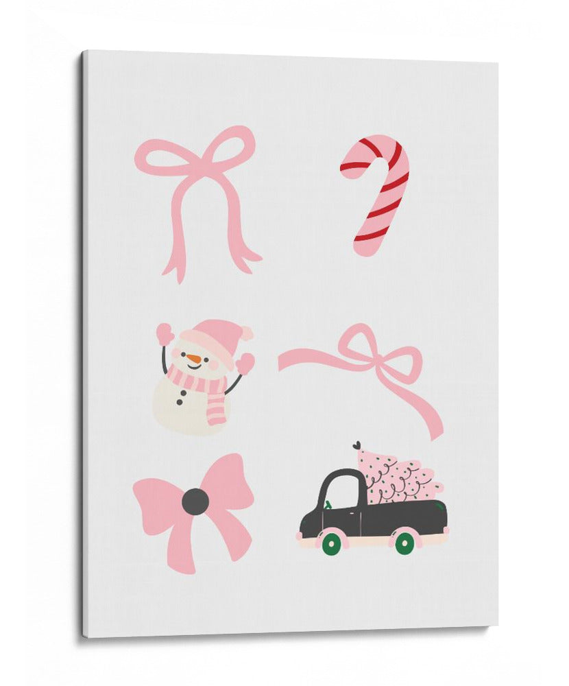 Lindo Conjunto de Lazos de Navidad - Pink - Jolly and Dash | Cuadro decorativo de Canvas Lab