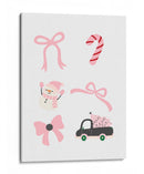 Lindo Conjunto de Lazos de Navidad - Pink - Jolly and Dash | Cuadro decorativo de Canvas Lab