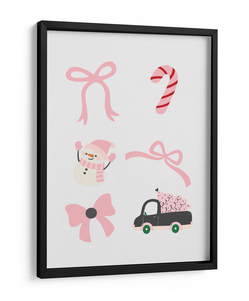 Lindo Conjunto de Lazos de Navidad - Pink - Jolly and Dash | Cuadro decorativo de Canvas Lab