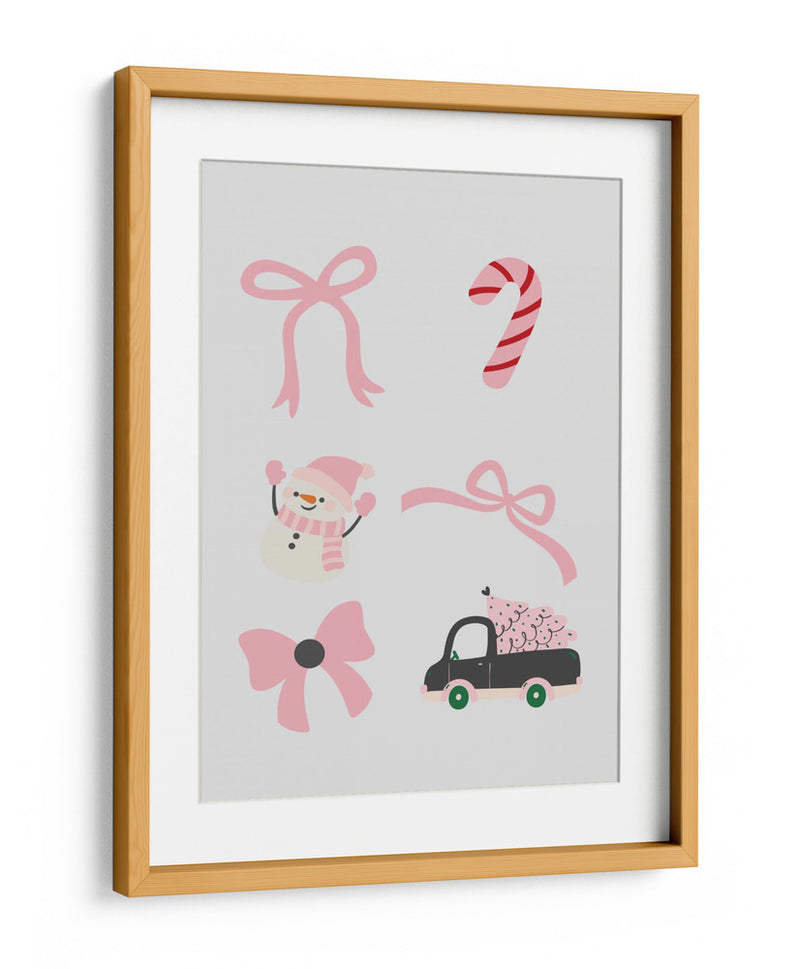 Lindo Conjunto de Lazos de Navidad - Pink - Jolly and Dash | Cuadro decorativo de Canvas Lab