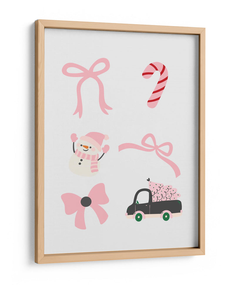 Lindo Conjunto de Lazos de Navidad - Pink - Jolly and Dash | Cuadro decorativo de Canvas Lab