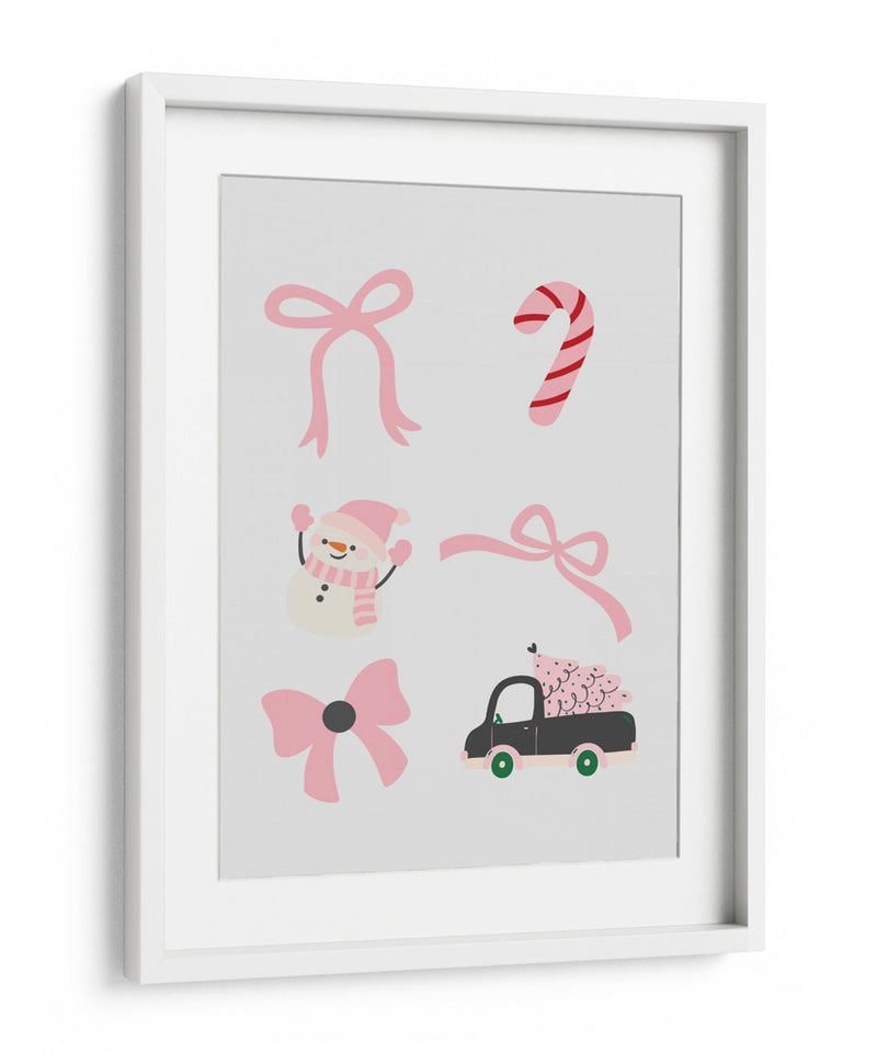 Lindo Conjunto de Lazos de Navidad - Pink - Jolly and Dash | Cuadro decorativo de Canvas Lab