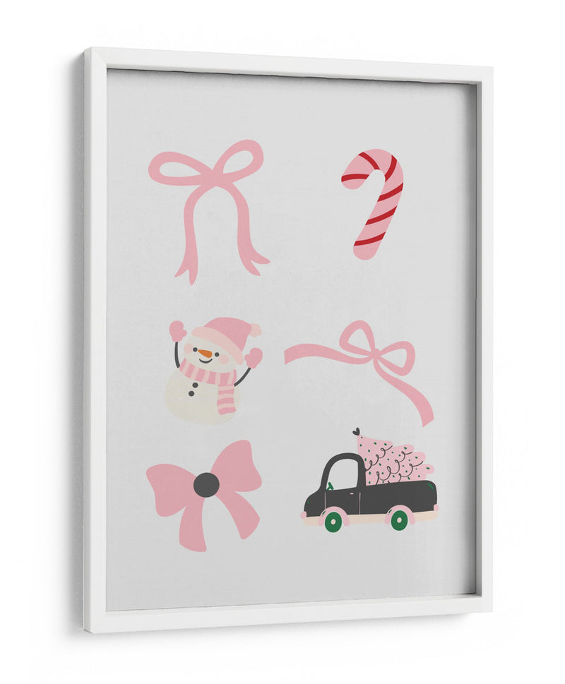 Lindo Conjunto de Lazos de Navidad - Pink - Jolly and Dash | Cuadro decorativo de Canvas Lab