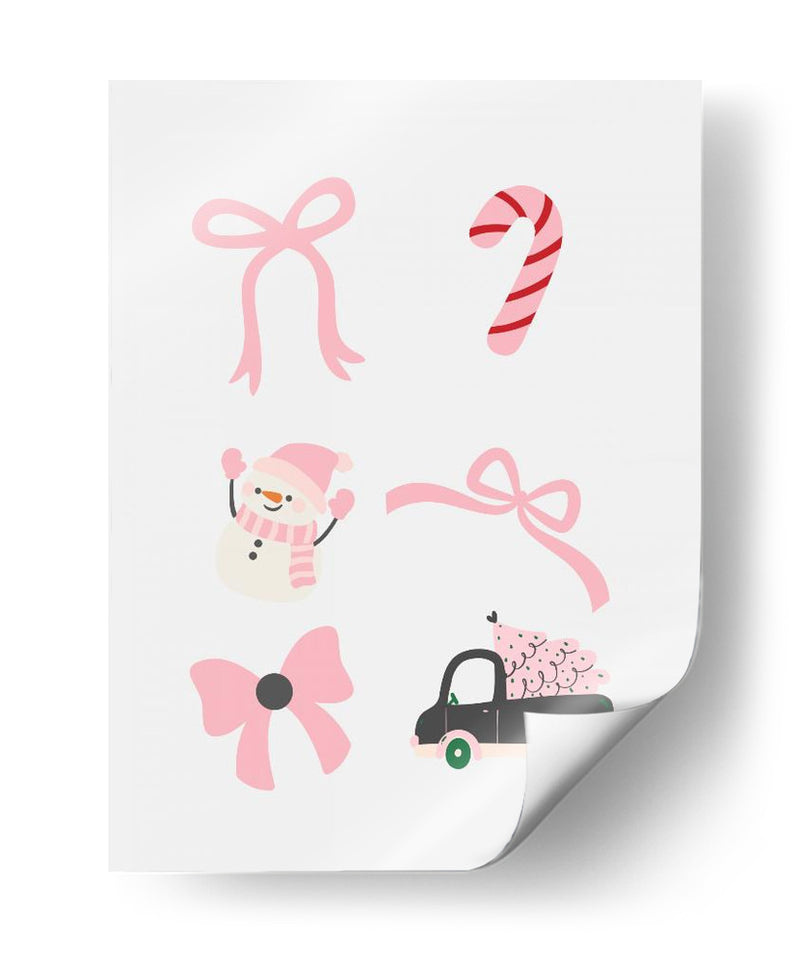 Lindo Conjunto de Lazos de Navidad - Pink - Jolly and Dash | Cuadro decorativo de Canvas Lab