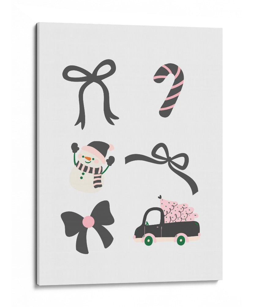 Lindo Conjunto de Lazos Navideños - Black - Jolly and Dash | Cuadro decorativo de Canvas Lab