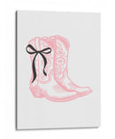 Botas Rosas de Vaquera con Lazo Negro - Jolly and Dash | Cuadro decorativo de Canvas Lab