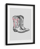 Botas negras de vaquera con lazo rosa - Jolly and Dash | Cuadro decorativo de Canvas Lab