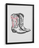 Botas negras de vaquera con lazo rosa - Jolly and Dash | Cuadro decorativo de Canvas Lab