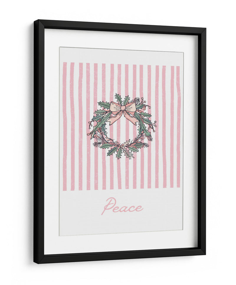 Corona de Navidad Paz - Rayas Rosadas - Jolly and Dash | Cuadro decorativo de Canvas Lab