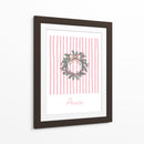 Corona de Navidad Paz - Rayas Rosadas - Jolly and Dash | Cuadro decorativo de Canvas Lab
