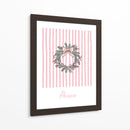 Corona de Navidad Paz - Rayas Rosadas - Jolly and Dash | Cuadro decorativo de Canvas Lab