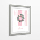 Corona de Navidad Paz - Rayas Rosadas - Jolly and Dash | Cuadro decorativo de Canvas Lab