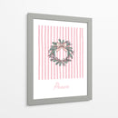 Corona de Navidad Paz - Rayas Rosadas - Jolly and Dash | Cuadro decorativo de Canvas Lab