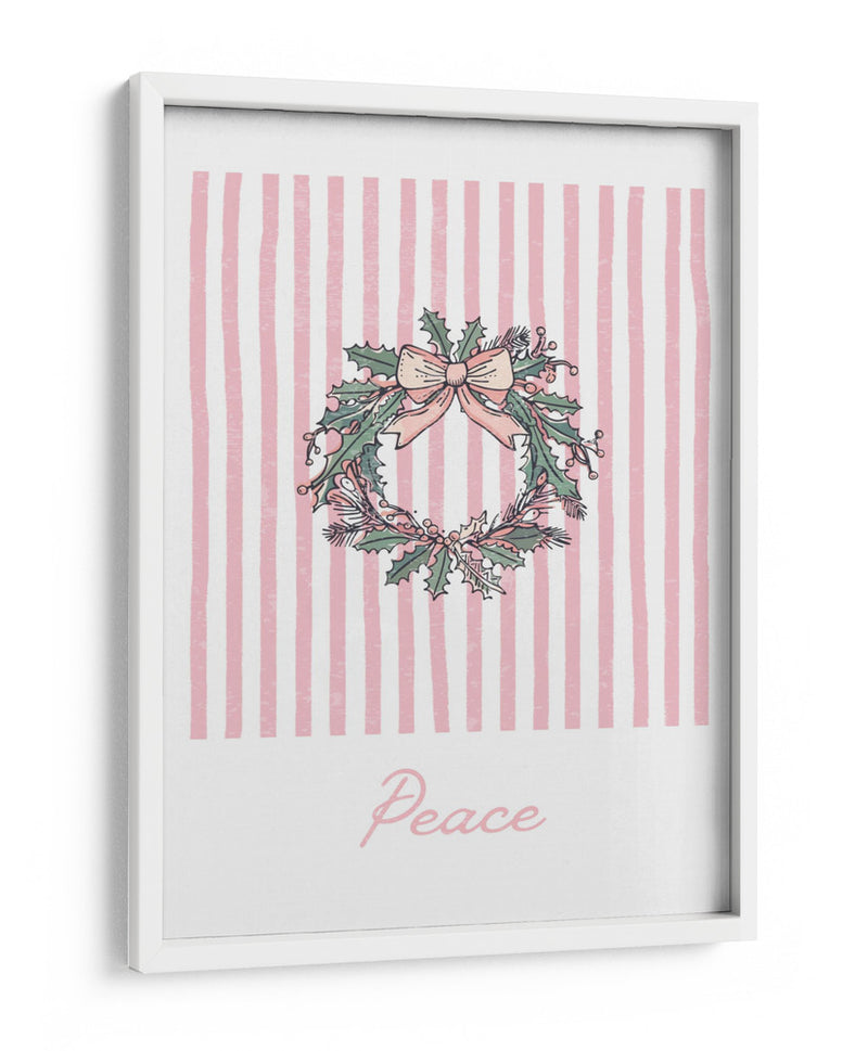 Corona de Navidad Paz - Rayas Rosadas - Jolly and Dash | Cuadro decorativo de Canvas Lab