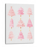 Nueve Árboles de Navidad Rosados - Jolly and Dash | Cuadro decorativo de Canvas Lab