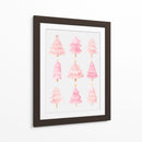 Nueve Árboles de Navidad Rosados - Jolly and Dash | Cuadro decorativo de Canvas Lab