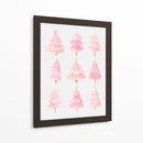Nueve Árboles de Navidad Rosados - Jolly and Dash | Cuadro decorativo de Canvas Lab
