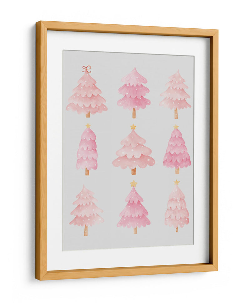 Nueve Árboles de Navidad Rosados - Jolly and Dash | Cuadro decorativo de Canvas Lab