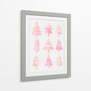 Nueve Árboles de Navidad Rosados - Jolly and Dash | Cuadro decorativo de Canvas Lab