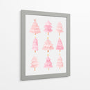Nueve Árboles de Navidad Rosados - Jolly and Dash | Cuadro decorativo de Canvas Lab