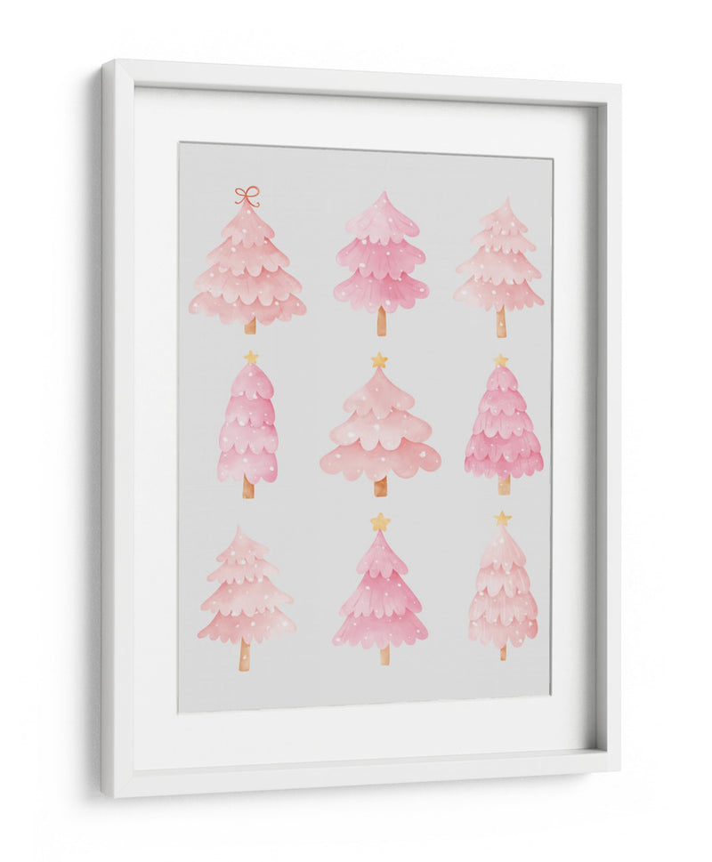 Nueve Árboles de Navidad Rosados - Jolly and Dash | Cuadro decorativo de Canvas Lab