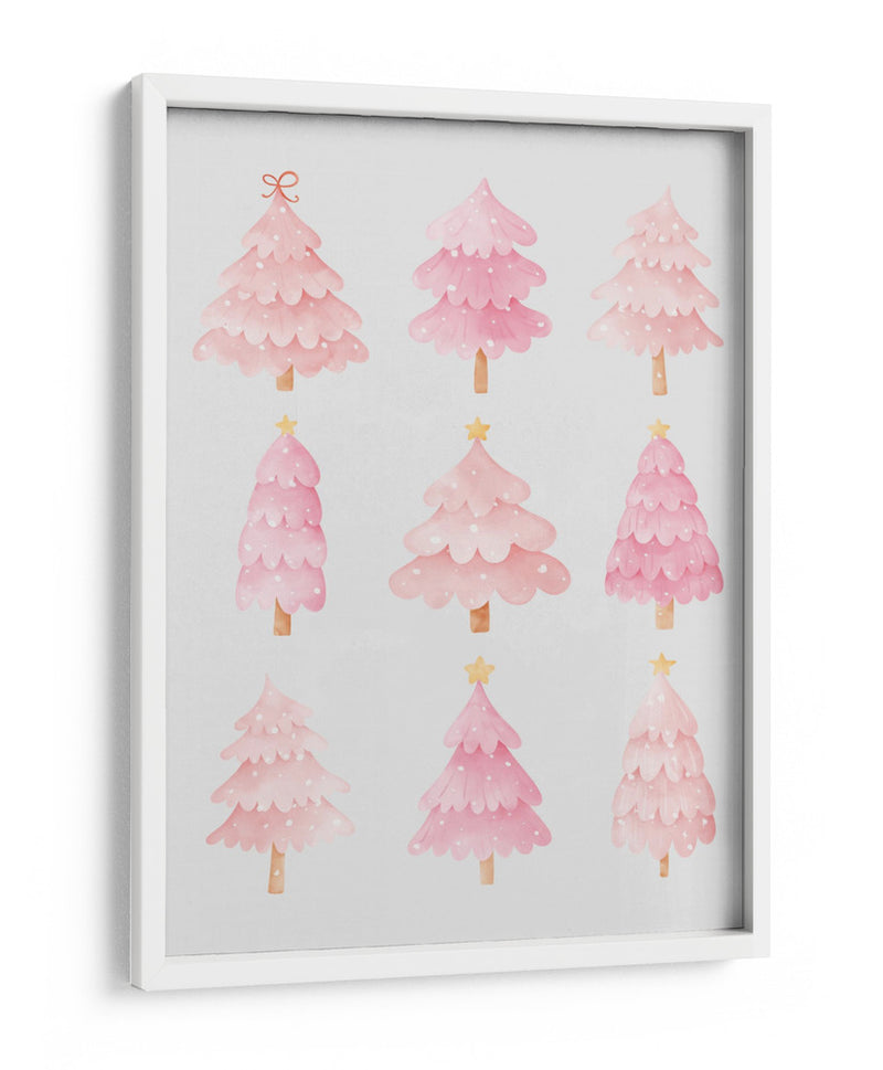 Nueve Árboles de Navidad Rosados - Jolly and Dash | Cuadro decorativo de Canvas Lab