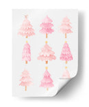 Nueve Árboles de Navidad Rosados - Jolly and Dash | Cuadro decorativo de Canvas Lab