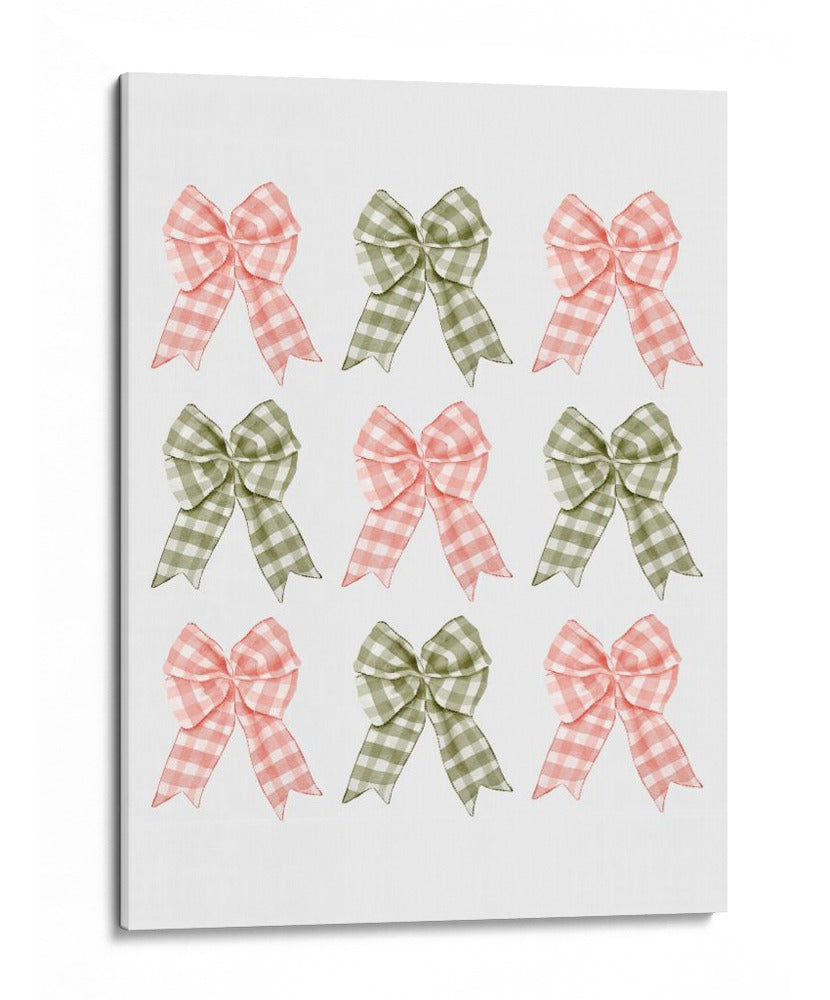 Nueve Lazos Festivos - Verde y Rosa - Jolly and Dash | Cuadro decorativo de Canvas Lab